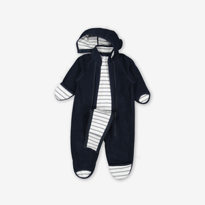Windproof Fleece Baby Pramsuit-Unisex-Blue-0-1y