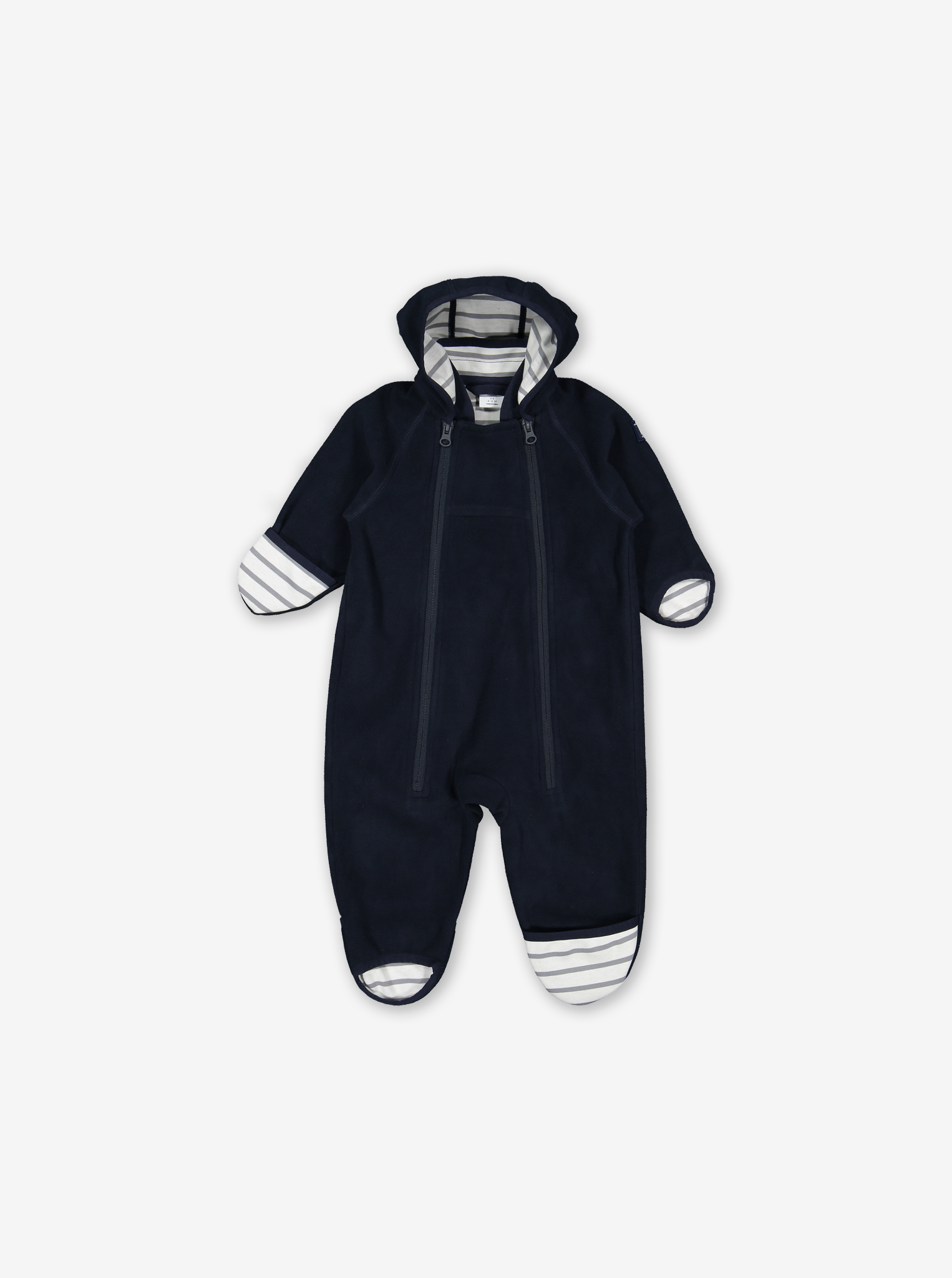 Windproof Fleece Baby Pramsuit-Unisex-Blue-0-1y