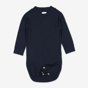 Thermal Merino Baby Bodysuit---Navy---Unisex---0-2y