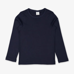 navy blue classic kids top, ethical organic cotton, polarn o. pyret quality 