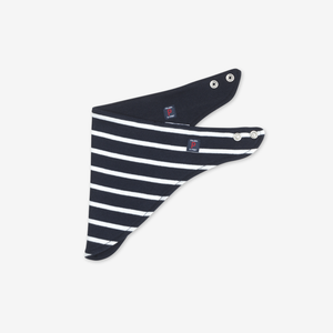 PO.P classic Striped Dribble Bib Navy and white Unisex One Size
