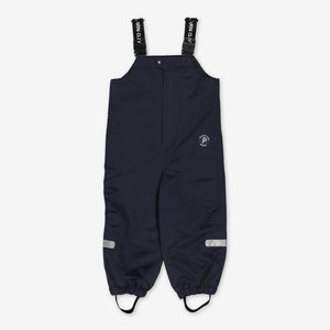 Baby waterproof black dungarees, ethical waterproof warm and comfortably high quality