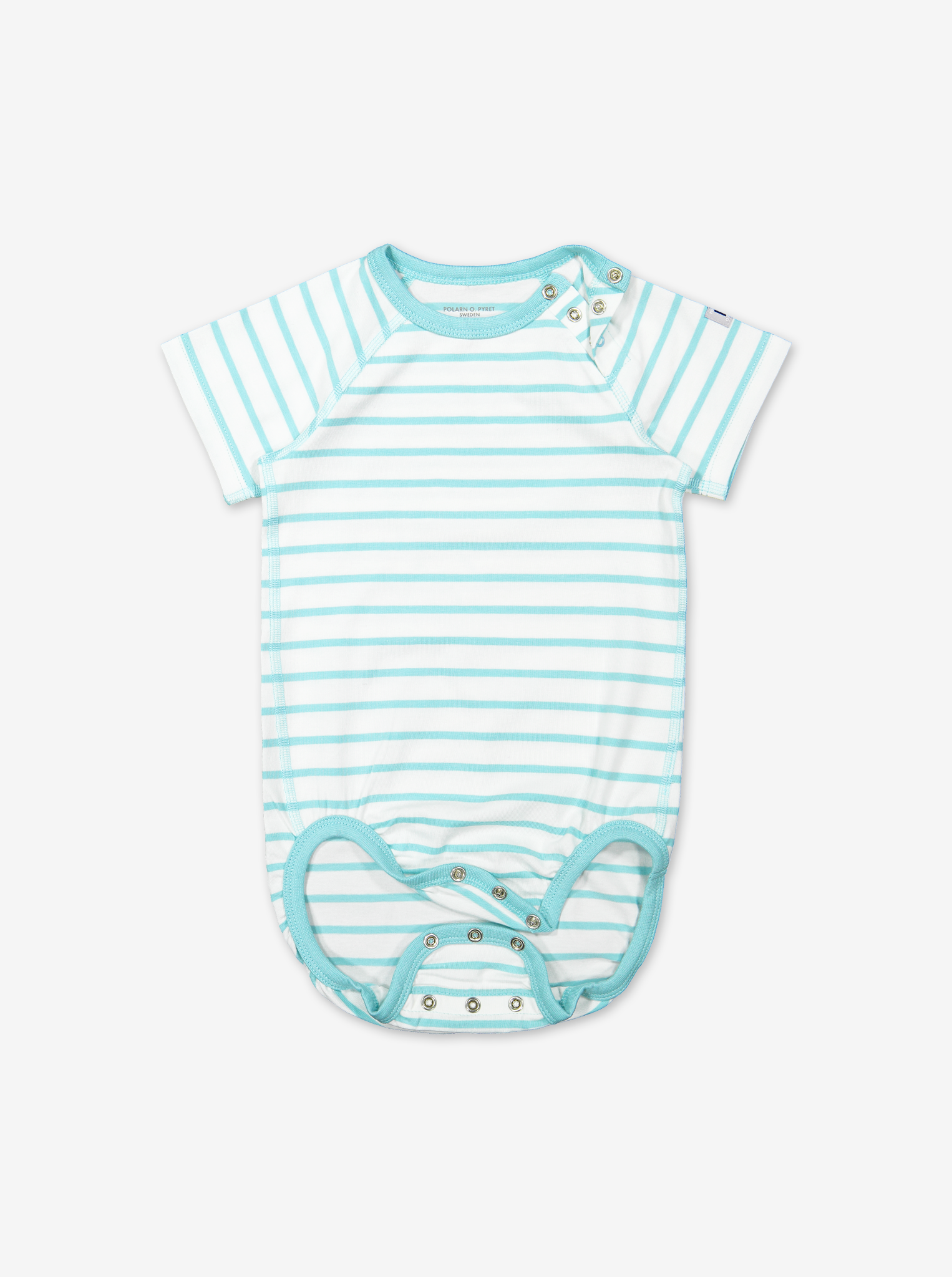 Striped Baby Bodysuit-Unisex-6-12m-Turquoise