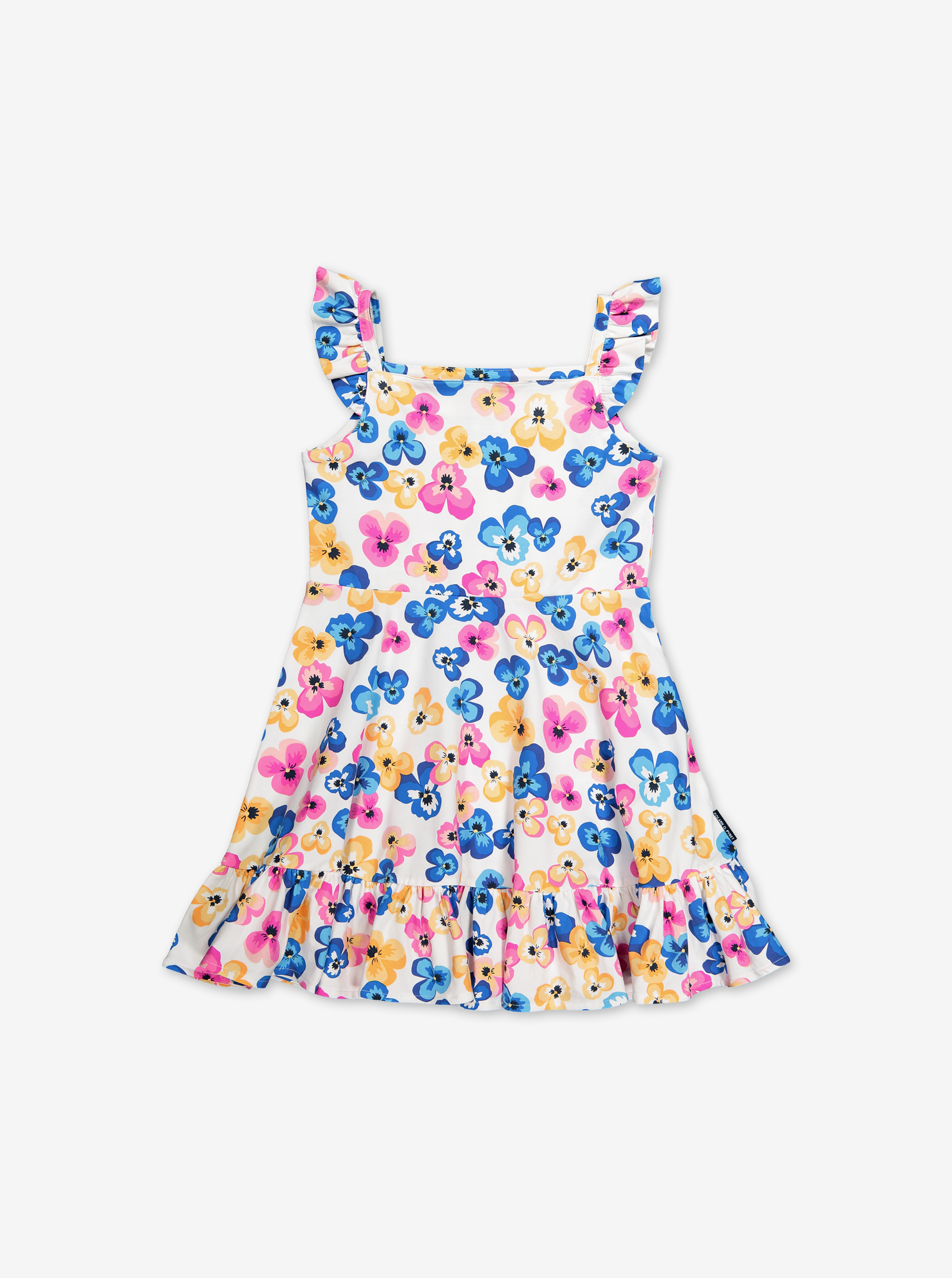 Floral Print Dress-Girl-1-6y-White
