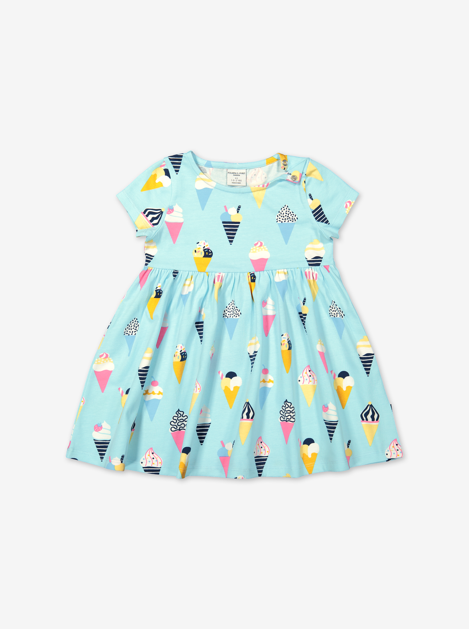Twirl Ice Cream Dress-Girl-1-8y-Turquoise