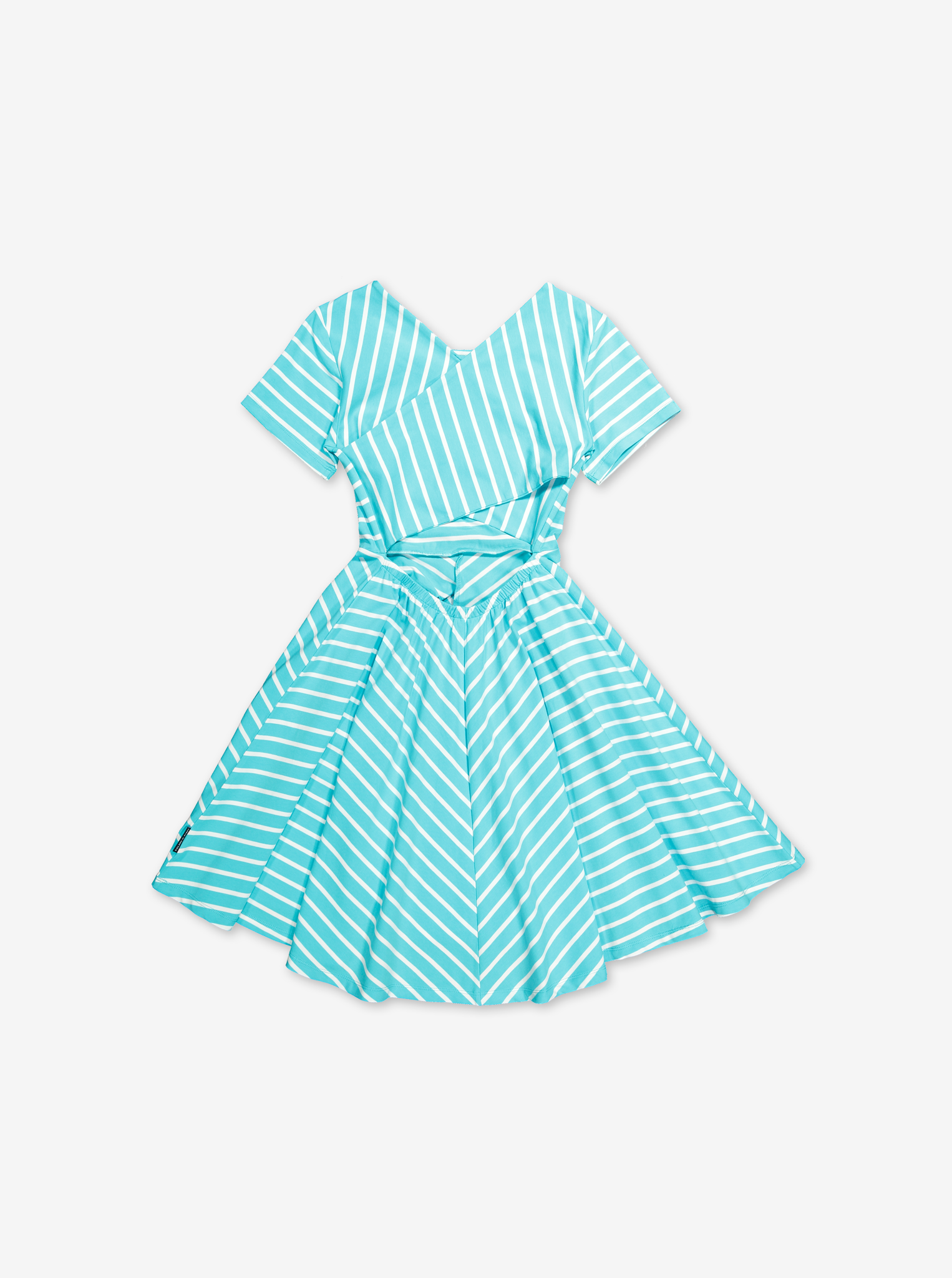 Stripe twirl dress-Girl-1-12y-Turquoise