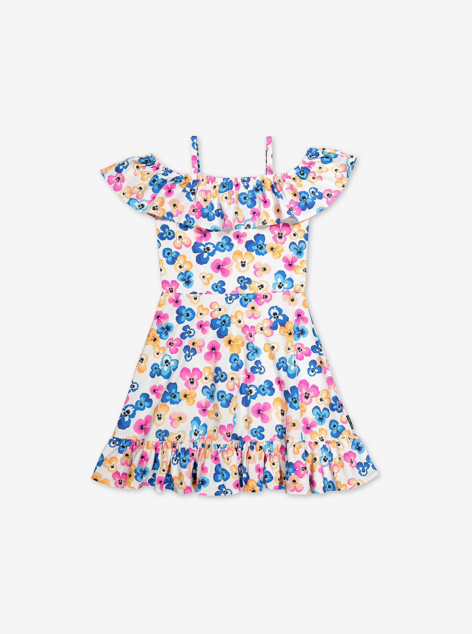 Floral Print Kids Dress-Girl-6-12y-White