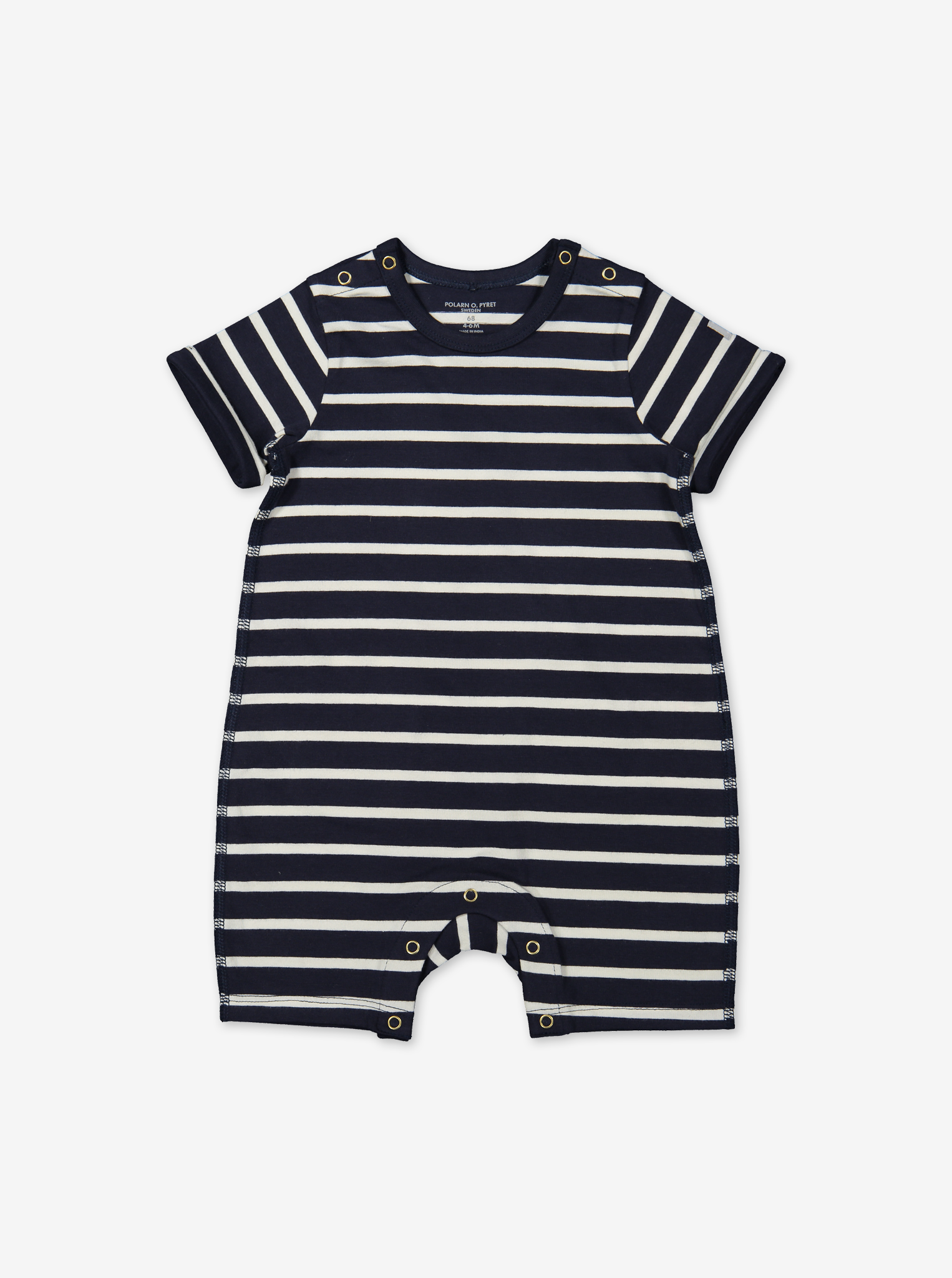 Stripe playsuit for baby-Unisex-0-1y-Blue