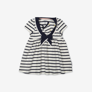 Stripe sailor dress for baby-Girl-0-1y-White