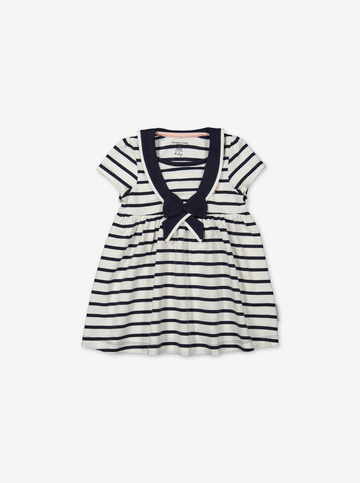 Stripe sailor dress for baby-Girl-0-1y-White