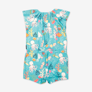Playsuit with underwater print-Girl-1-6y-Turquoise