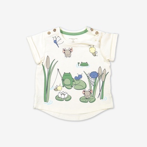Pond Print Baby T-Shirt-Unisex-0-1y-White