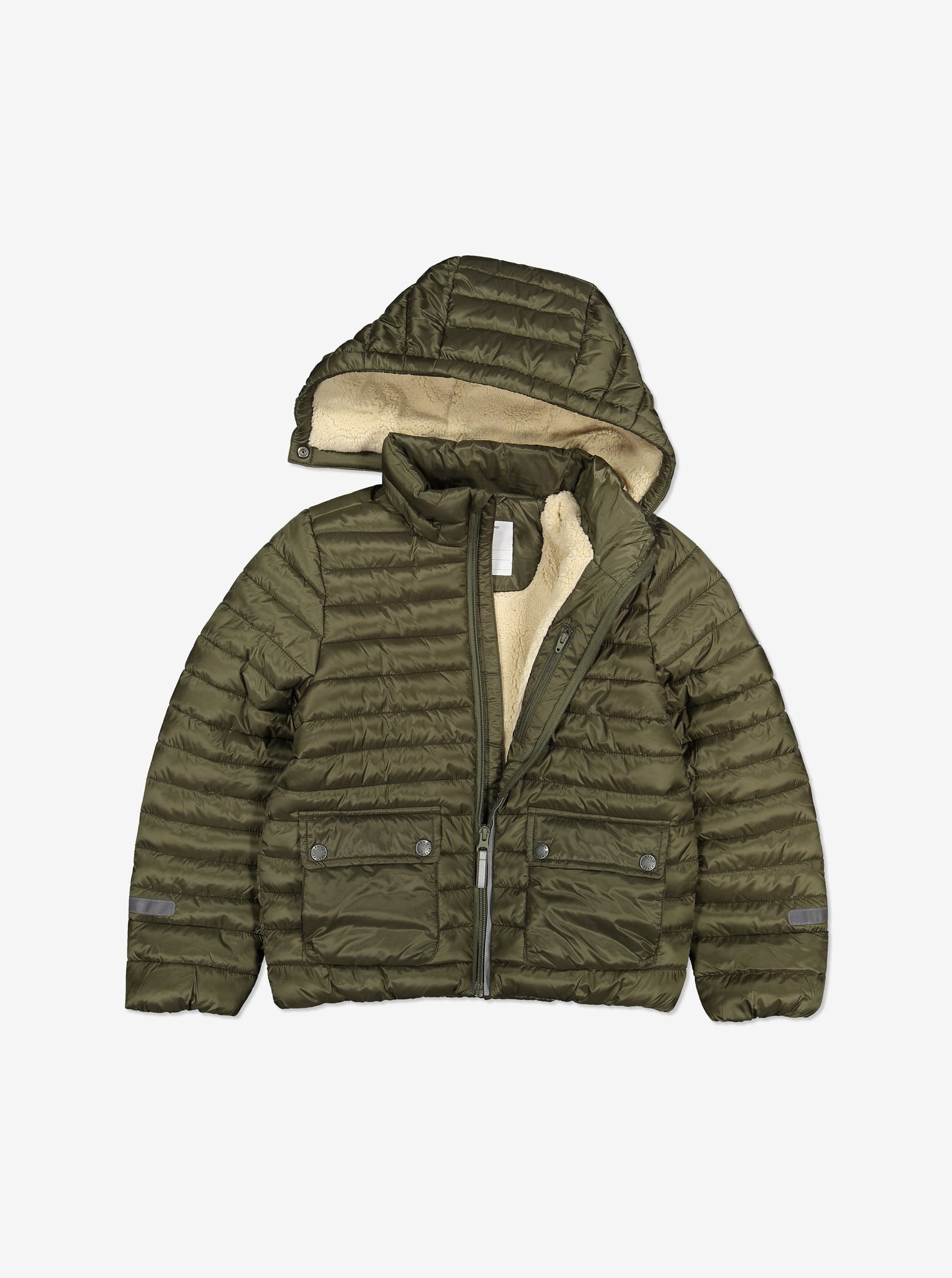 Kids Water Resistant Winter Puffer Jacket-6-12y-Green-Unisex
