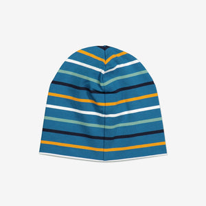 Striped Kids Beanie Hat-9m-12y-Blue-Boy