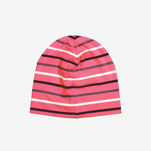 Striped Kids Beanie Hat-9m-12y-Pink-Girl