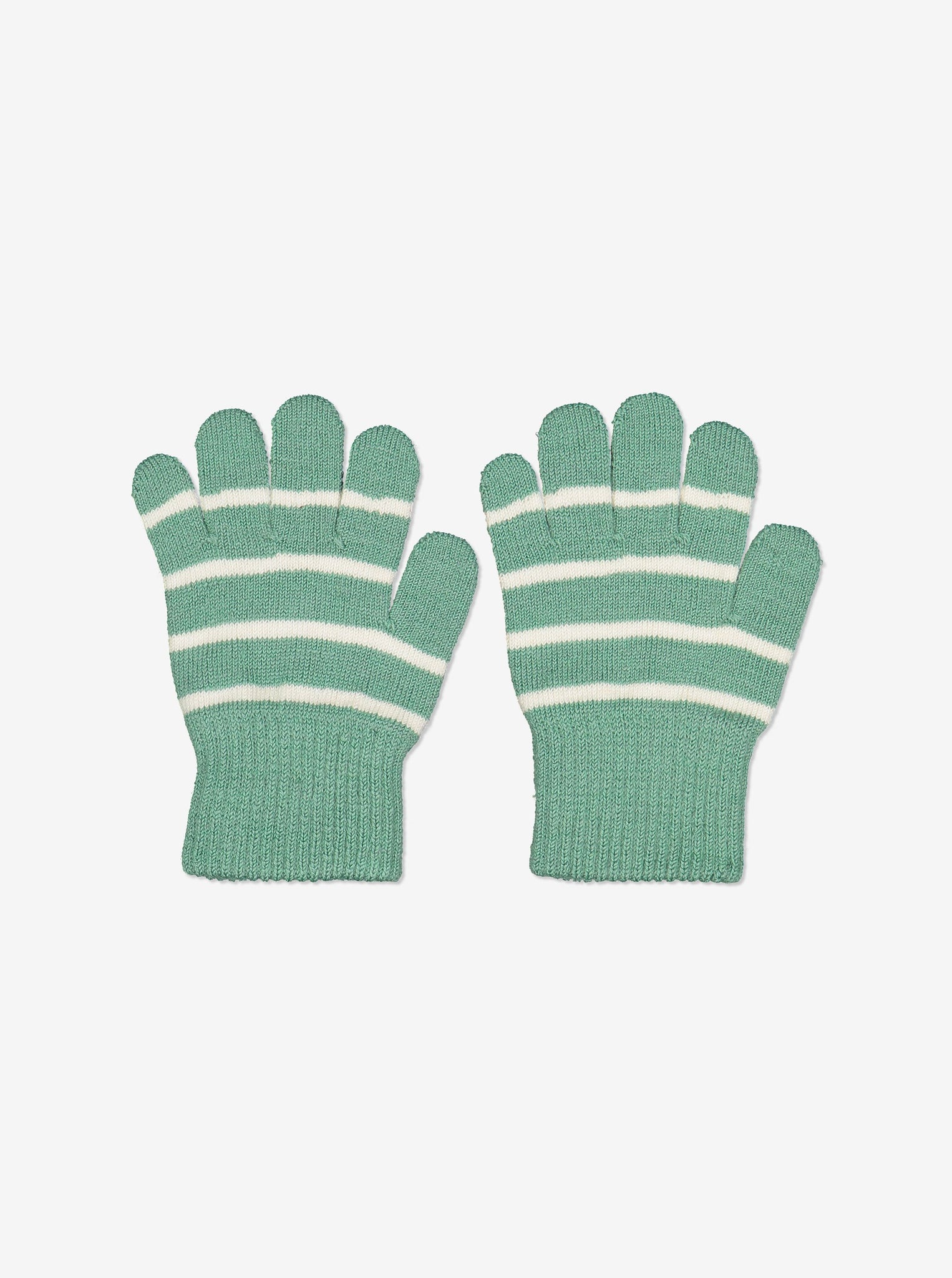 Striped Wool Kids Gloves-6m-12y-Blue-Boy