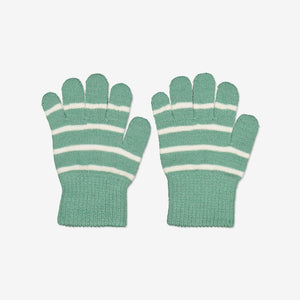 Striped Wool Kids Gloves-6m-12y-Blue-Boy
