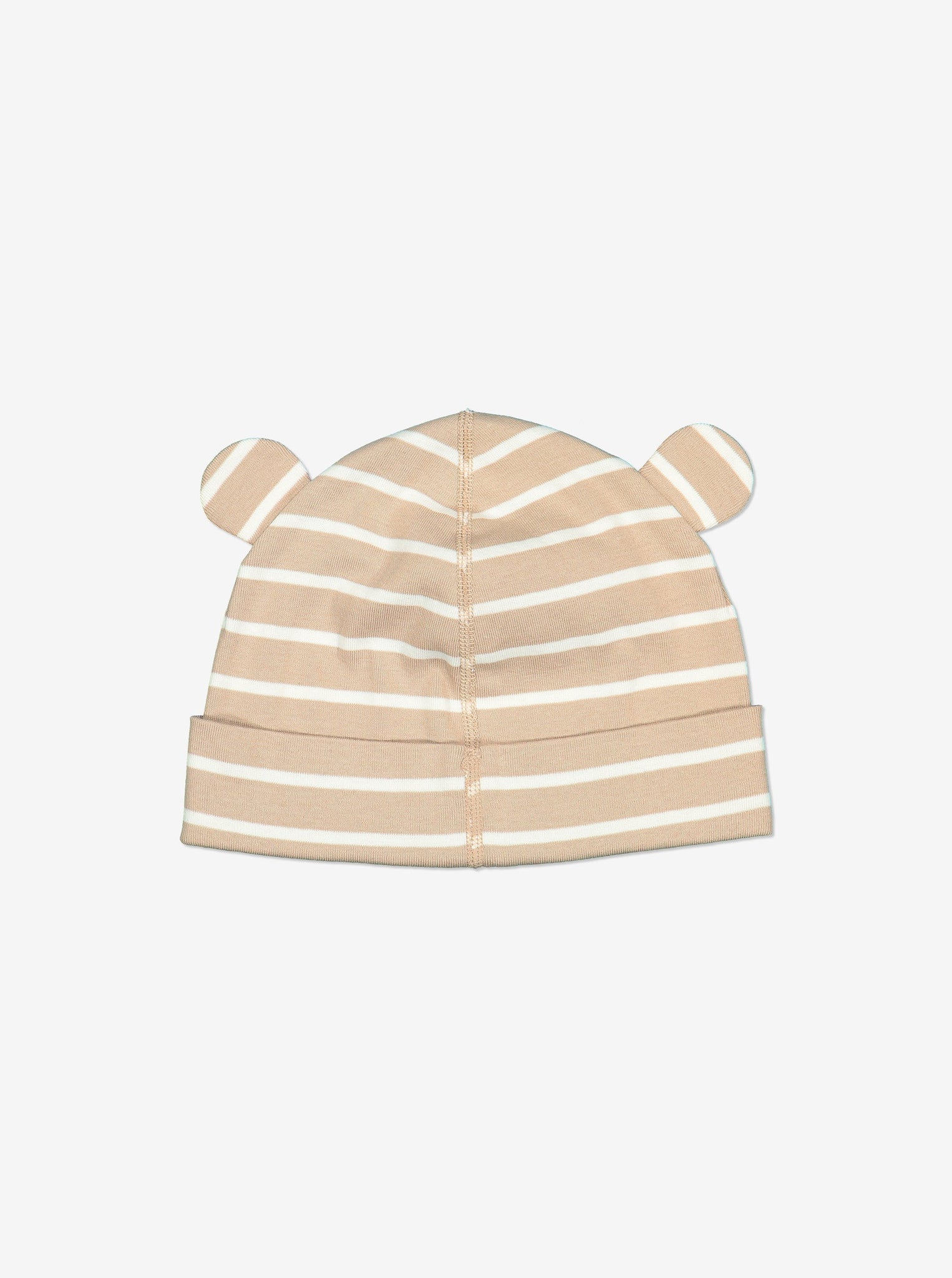 Striped Baby Beanie Hat-Unisex-Newborn-2y-Brown