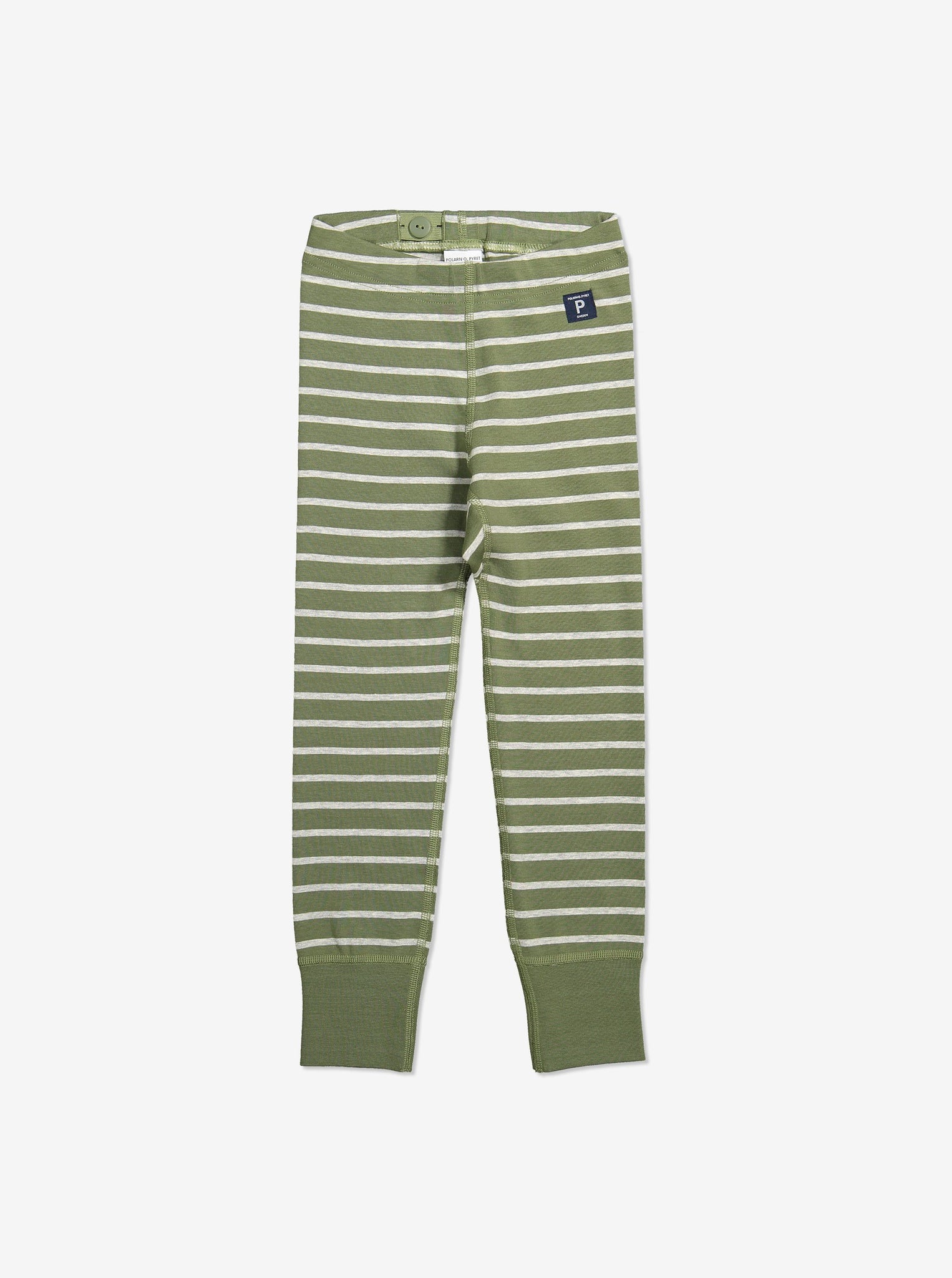 Striped Kids Leggings-Unisex-2m-6y-Green