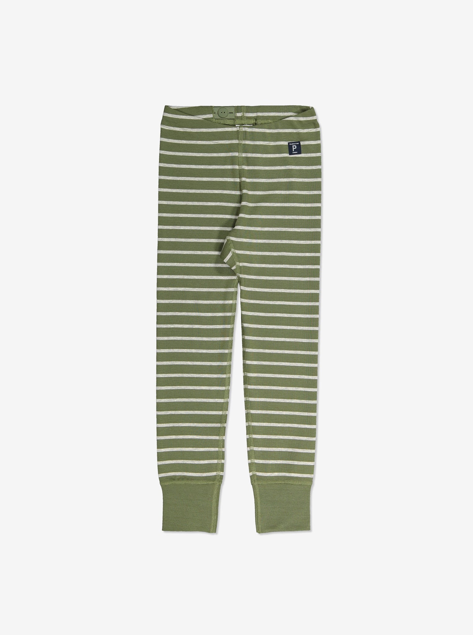 Striped Kids Leggings-Unisex-2m-6y-Green