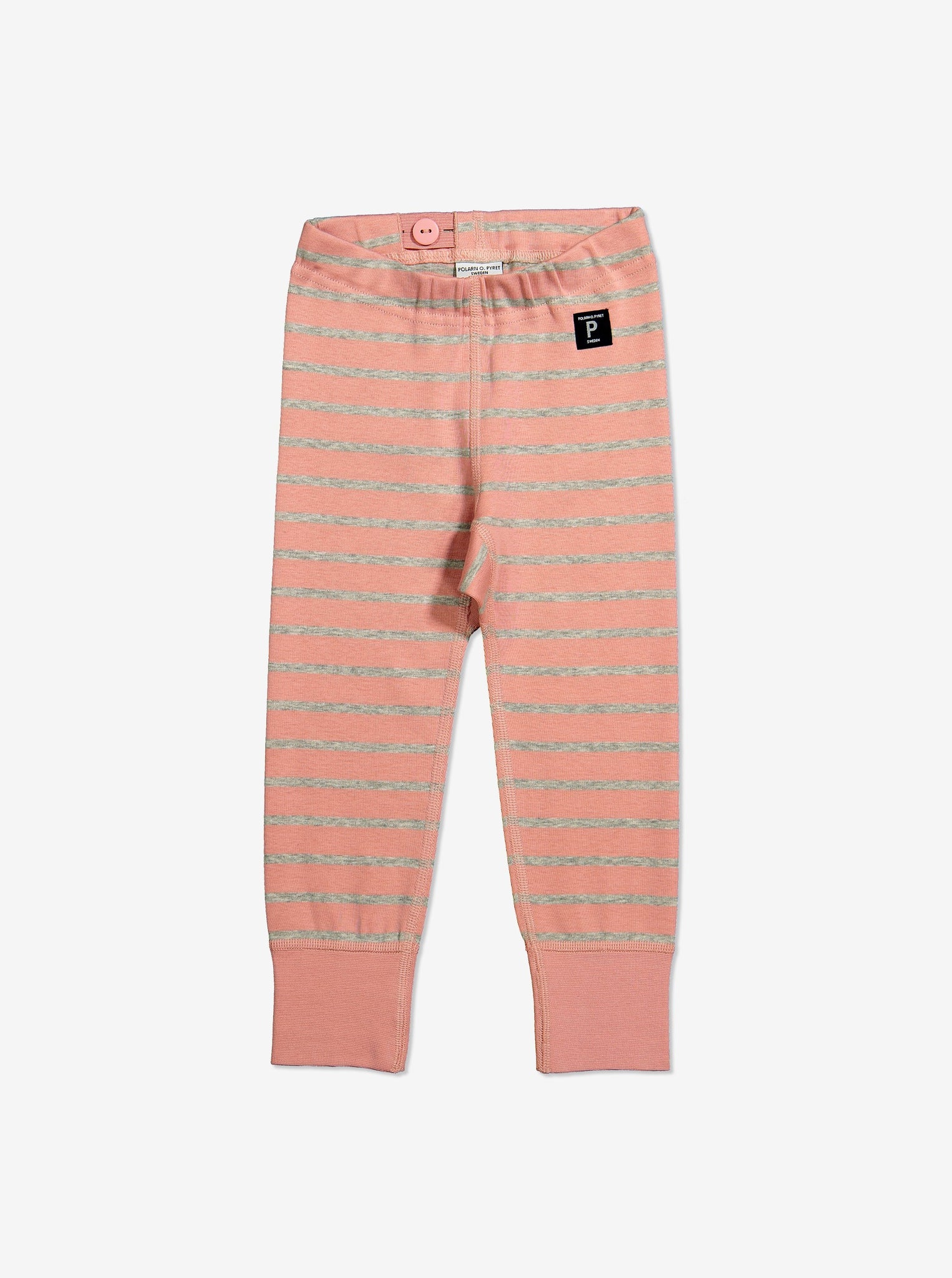 Striped Kids Leggings-Girl-1-6y-Pink