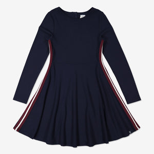 Side Stripe Kids Dress-Girl-6-12y-Navy
