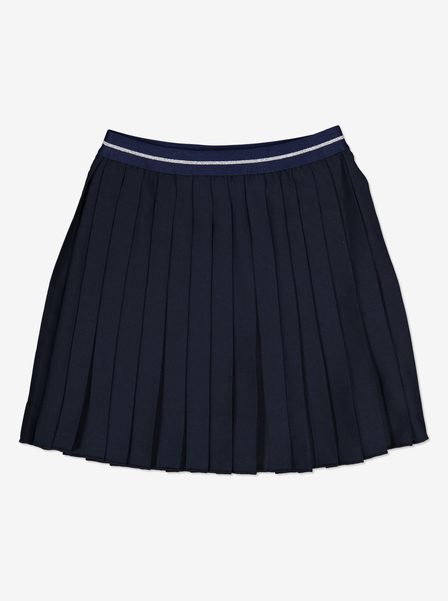Pleated Kids Skirt-Unisex-6-12y-Navy