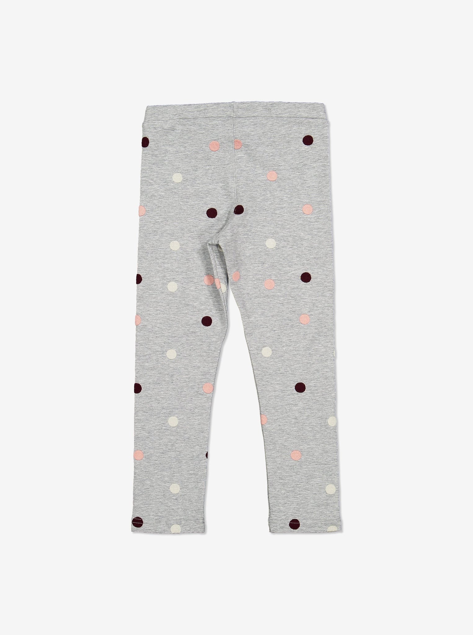 Polka Dot Kids Leggings-Unisex-1-6y-Grey