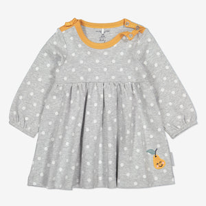 Pear Embroidered Baby Dress-Girl-0-1y-Grey