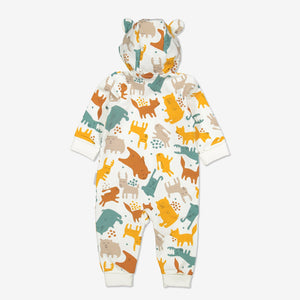 Nordic Animal Print Baby All-in-one-Unisex-0-1y-Natural