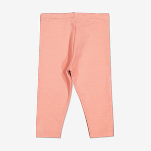 Organic baby pink leggings, durable comfy and warm, Polarn o. pyret