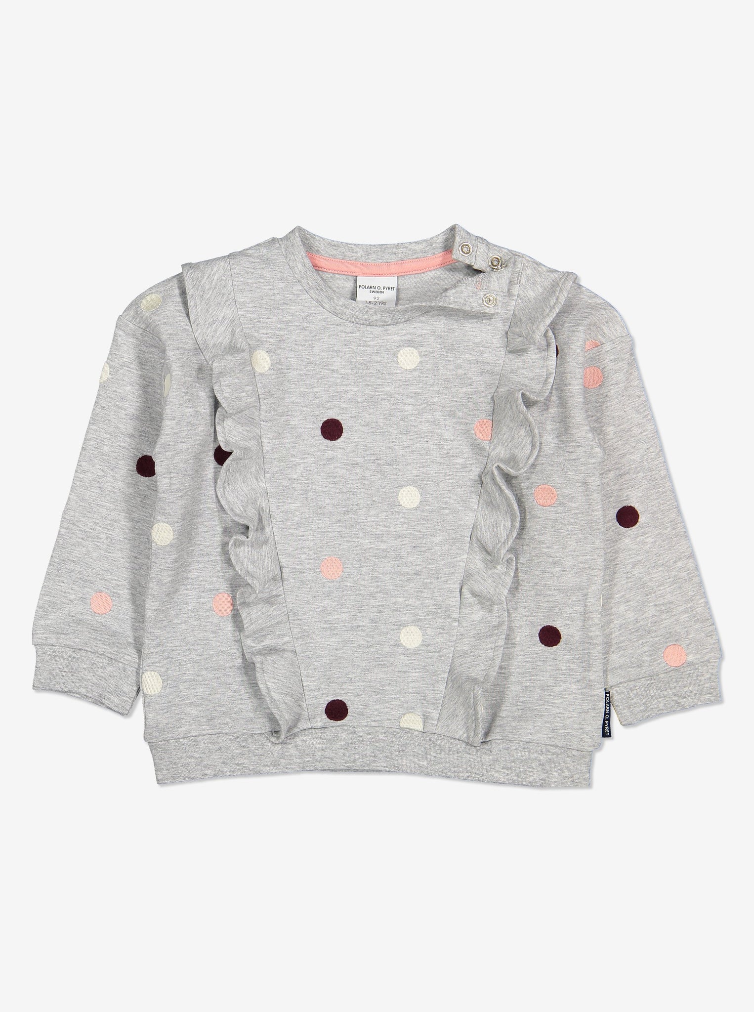 Polka Dot Kids Sweatshirt-Unisex-1-6y-Grey