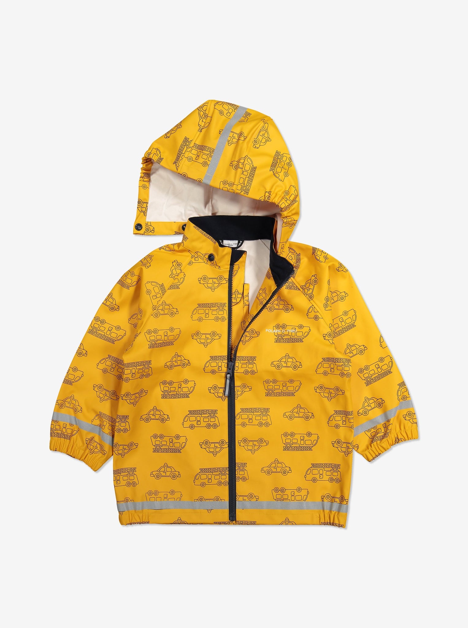 Vehicle Print Waterproof Kids Raincoat-6m-8y-Yellow-Unisex