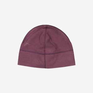 Kids Purple Fleece Lined Beanie Hat
