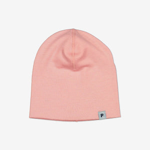 Merino Wool Kids Beanie Hat-4m-12y-Pink-Girl