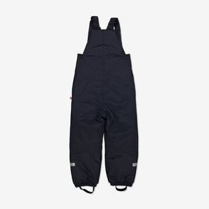 waterproof padded kids overall navy, elastic detachable braces with an anti slip function, durable comfortable and warm, quality polarn o. pyret