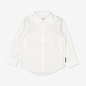 Boys white Kids Oxford Shirt, organic cotton comfortable and easy to wash, polarn o. pyret quality 