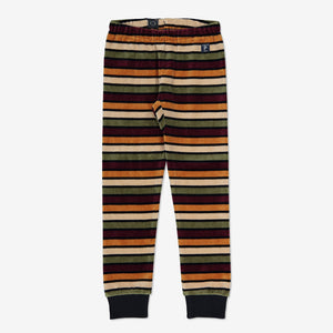 Unisex Navy Striped Velour Kids Trousers 1-8y