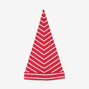 Kids Striped Christmas Hat S-L Red Unisex