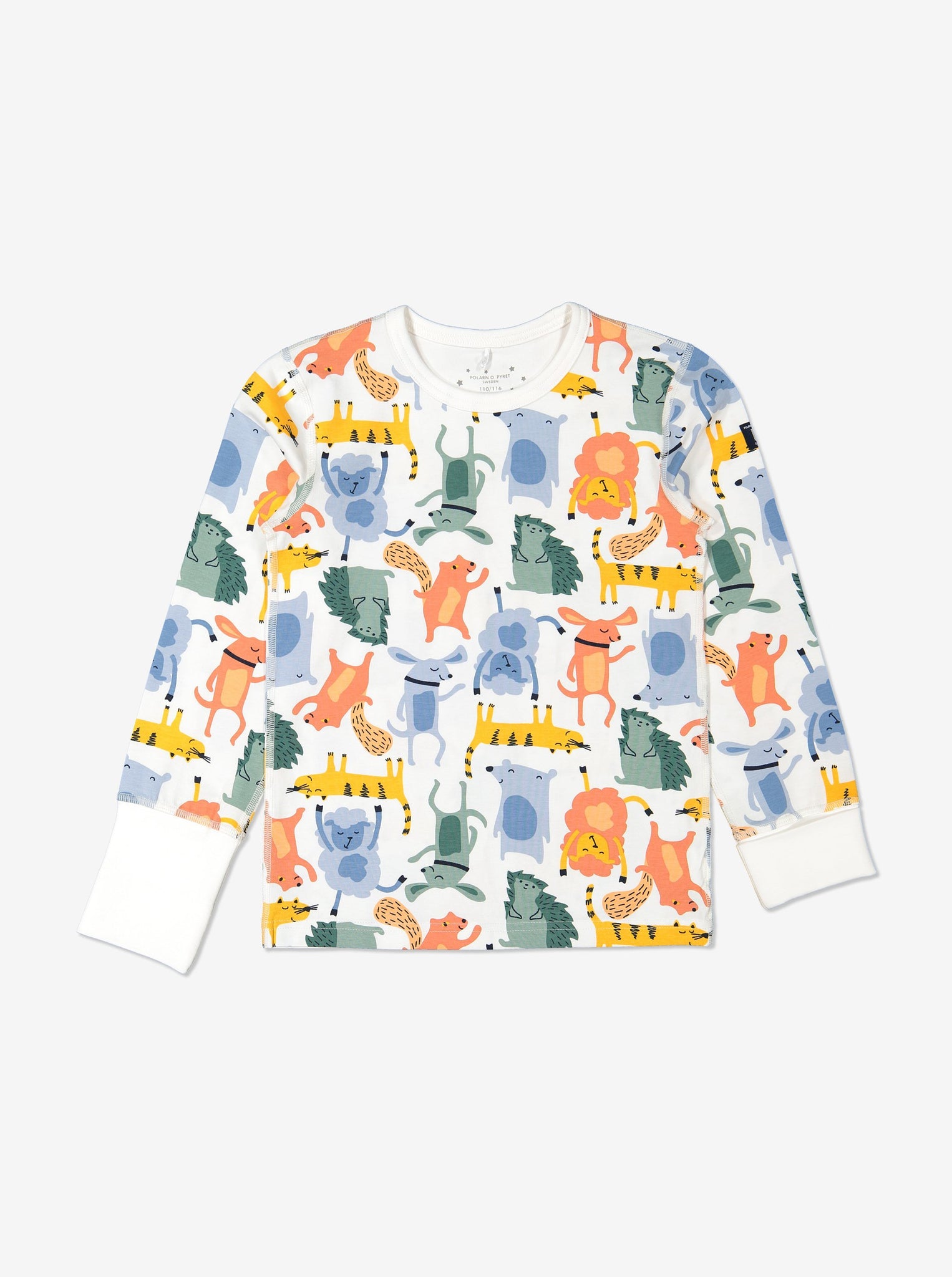 Unisex Kids Organic Cotton White Animal Print Pyjamas