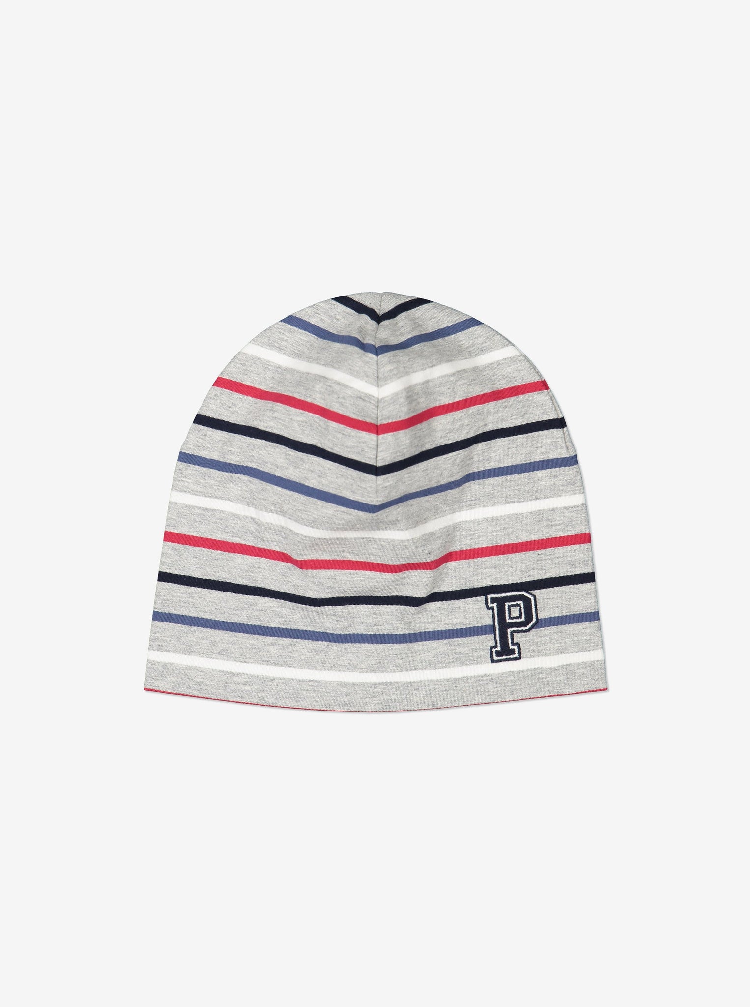 Striped Kids Grey Beanie Hat