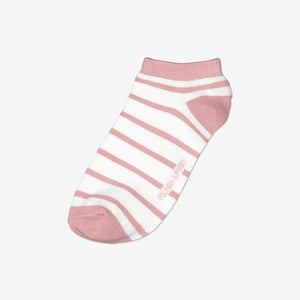 2 Pack Girls Striped Pink Ankle Socks