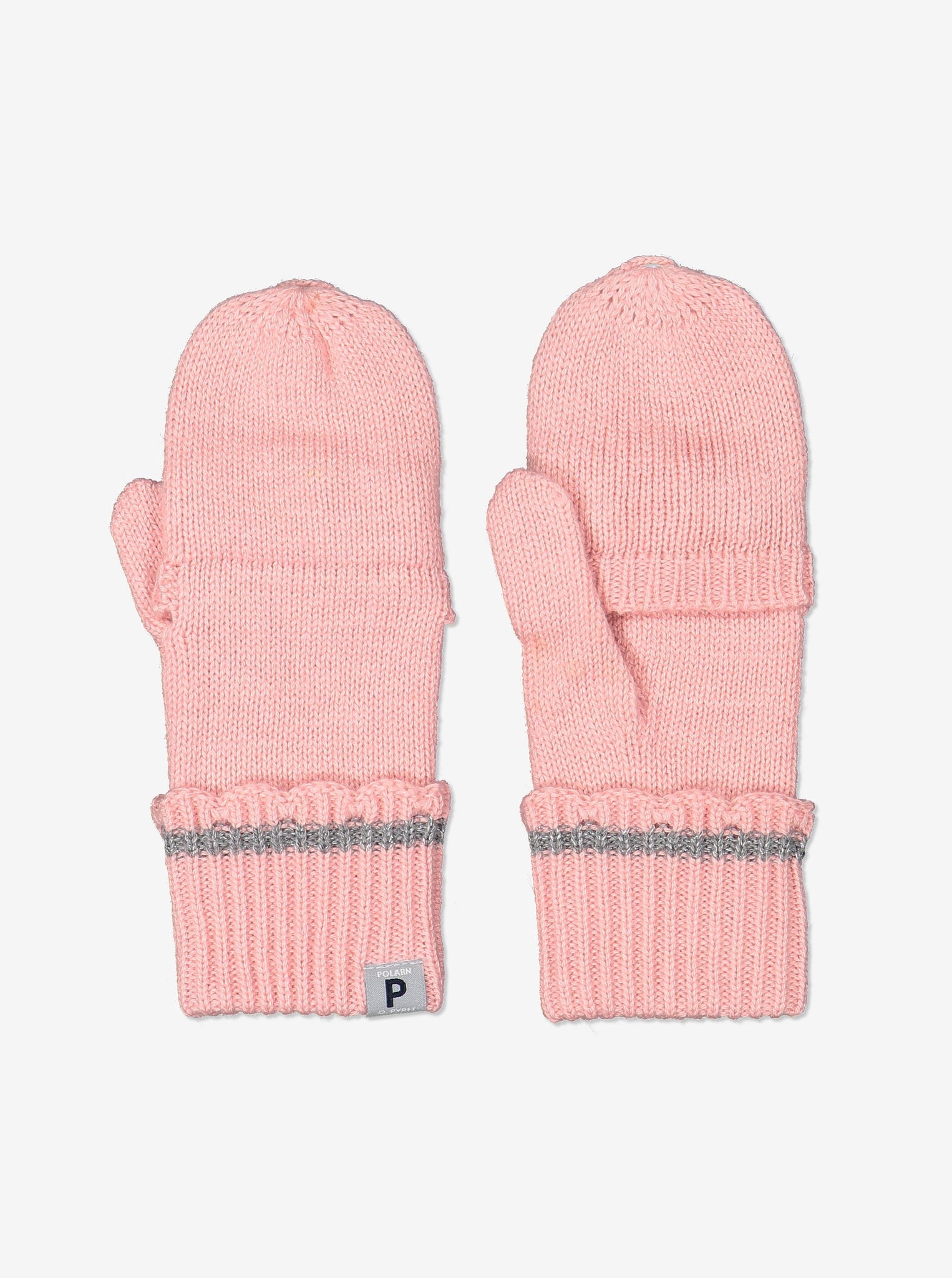 Kids Pink Flip-Top Gloves