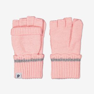 Kids Pink Flip-Top Gloves