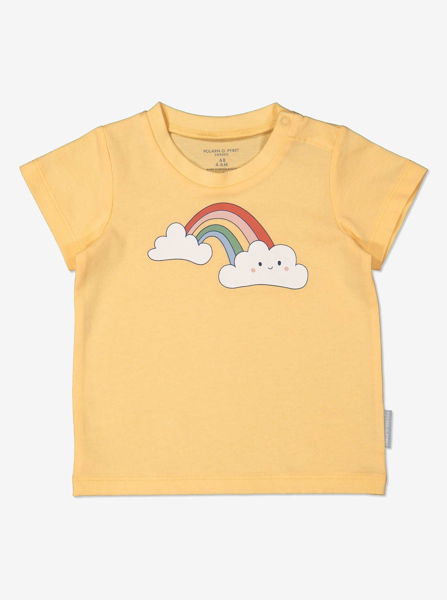 Unisex Yellow GOTS Organic Rainbow Print T-Shirt