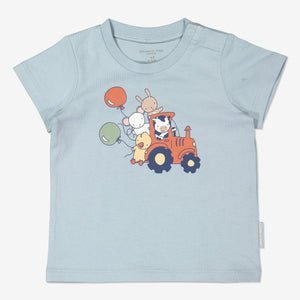 Boy Blue GOTS Organic Tractor Print T-Shirt