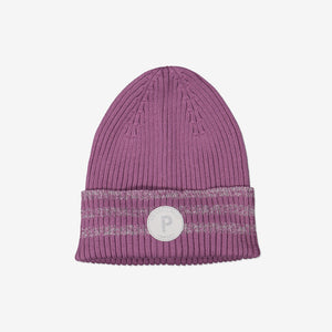 Kids Organic Cotton Purple Beanie Hat