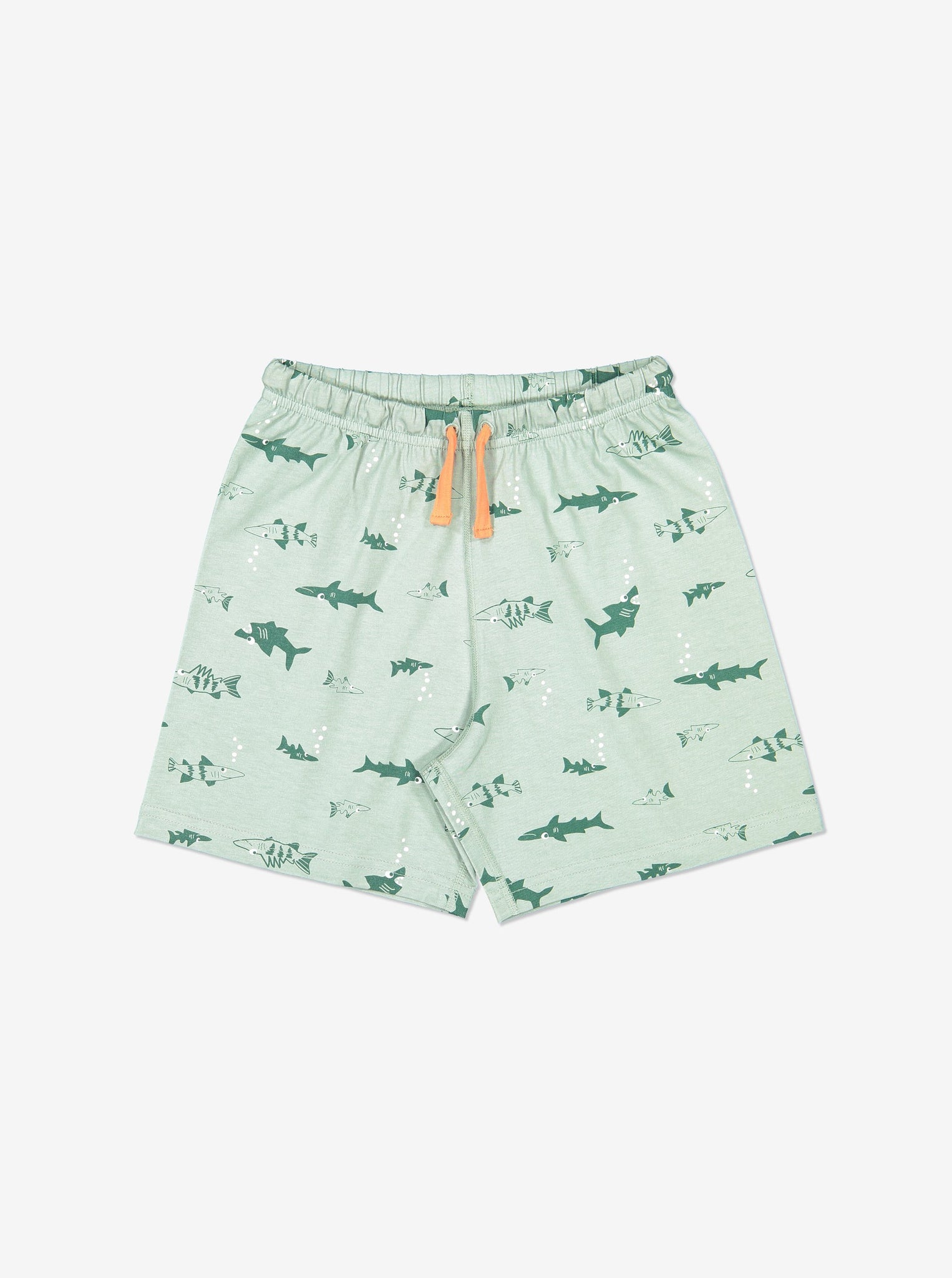 Boy Green GOTS Organic Shark Print Pyjamas