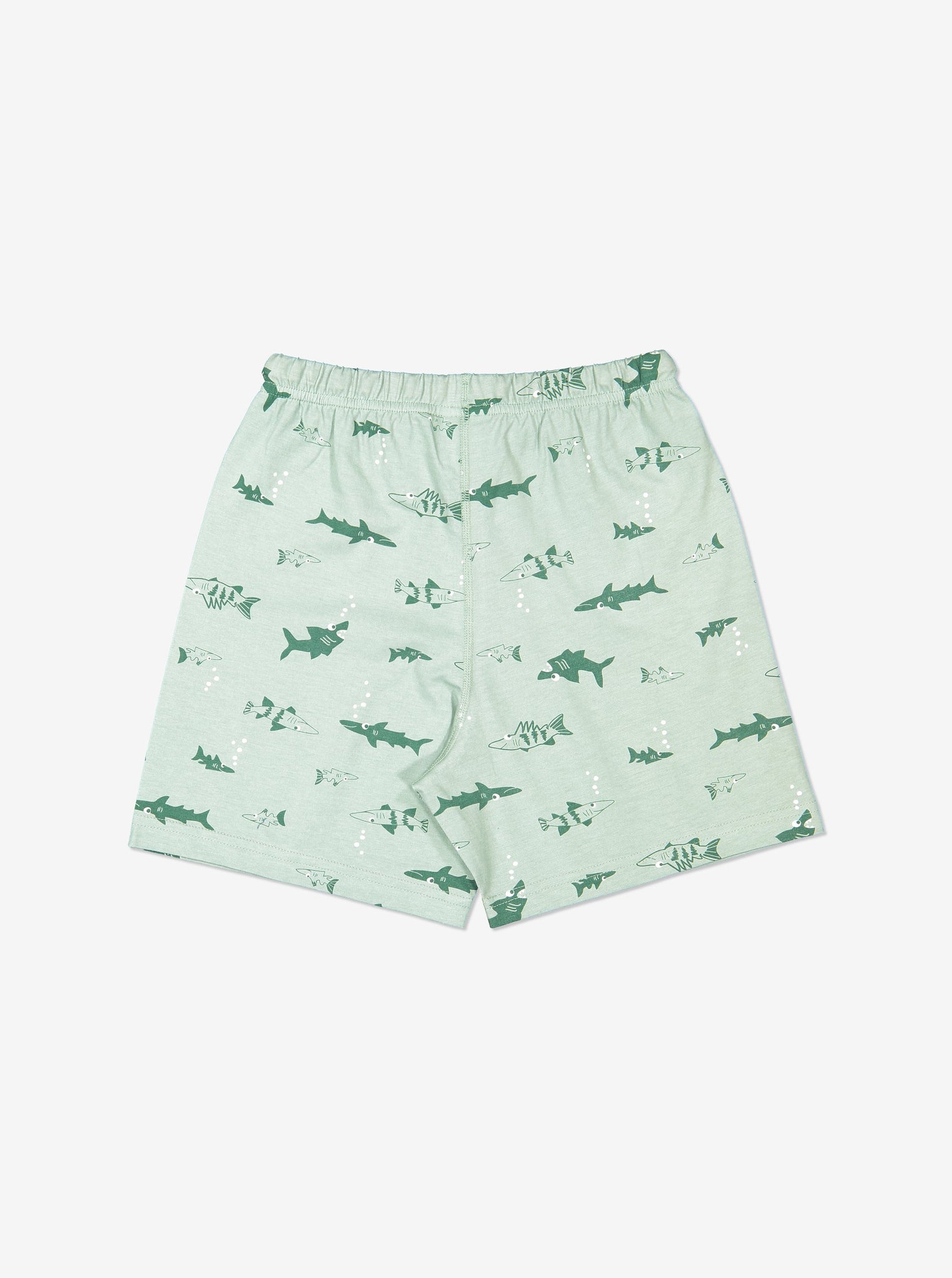 Boy Green GOTS Organic Shark Print Pyjamas