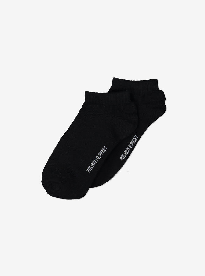 Unisex Black 2 Pack Kids Ankle Socks, organic cotton, comfortable and long lasting, ethical quality polarn o. pyret